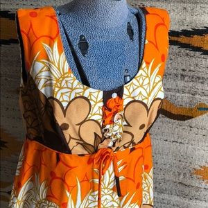 Vintage Sears Hawaiian Fashions barkcloth dress
